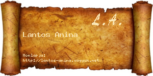 Lantos Anina névjegykártya